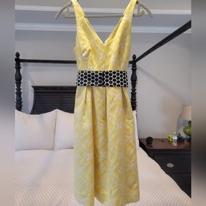 Yellow dress with belt